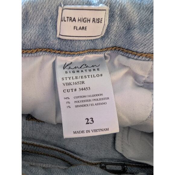 KANCAN Signature Women Jeans, Light Wash Ultra High Rise Flare Jeans, Sz 23 - Picture 4 of 11